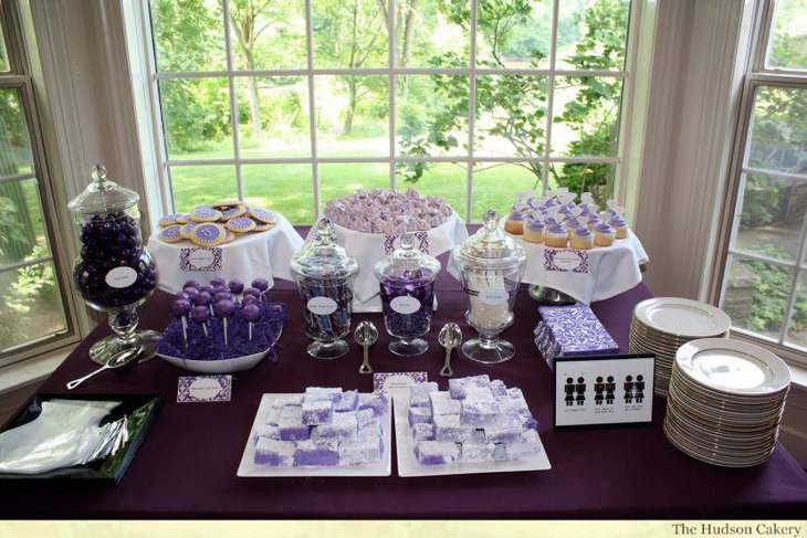 Awesome looking purple candy table