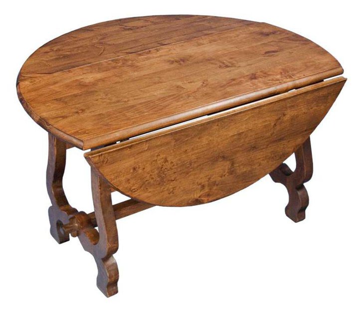 Awesome round antique drop leaf dining table
