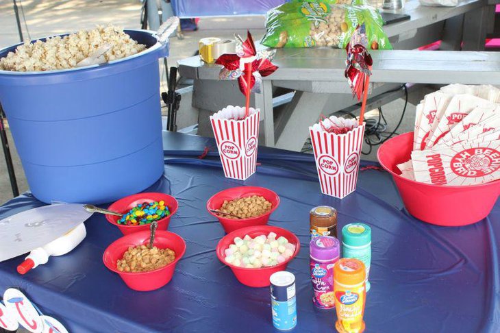 Baseball themed retirement party table