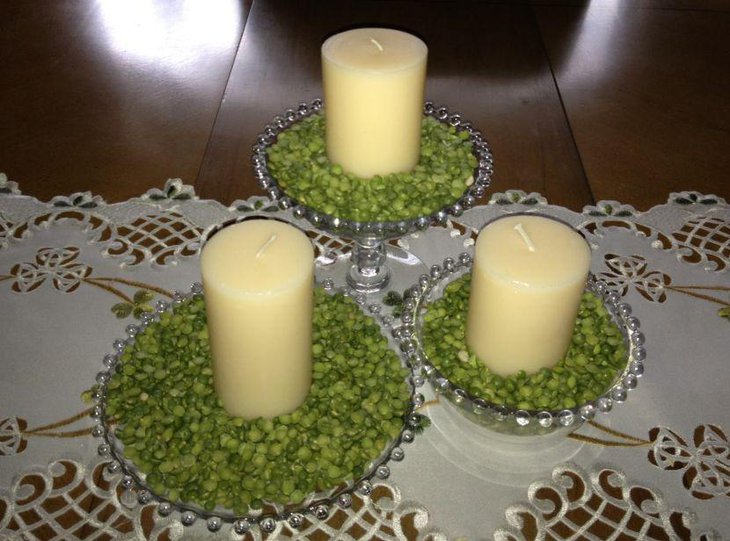 Beautiful candle decor for St Patricks Day