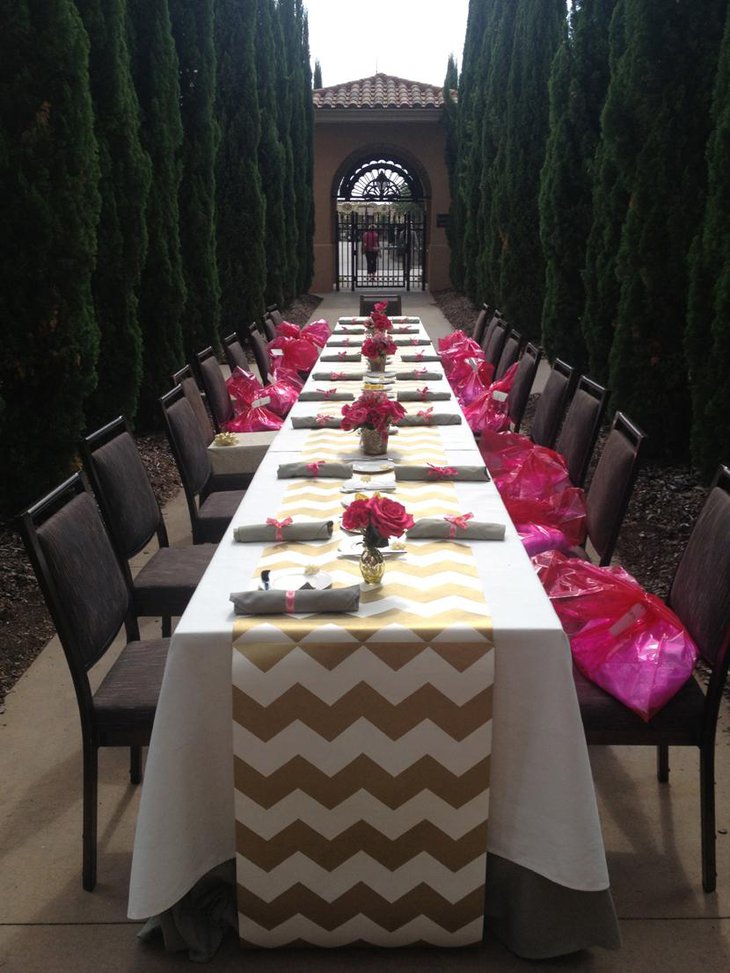 Beautiful Chevron Table Runner for Bridal Shower 1