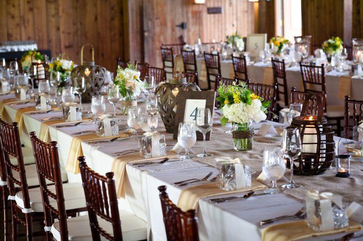 Beautiful floral decor on this country wedding table