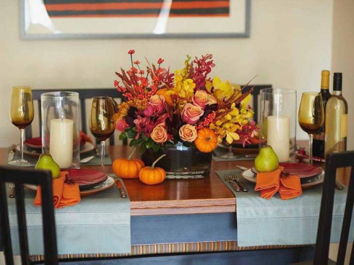 Beautiful Floral Decorations For Thanksgiving Table