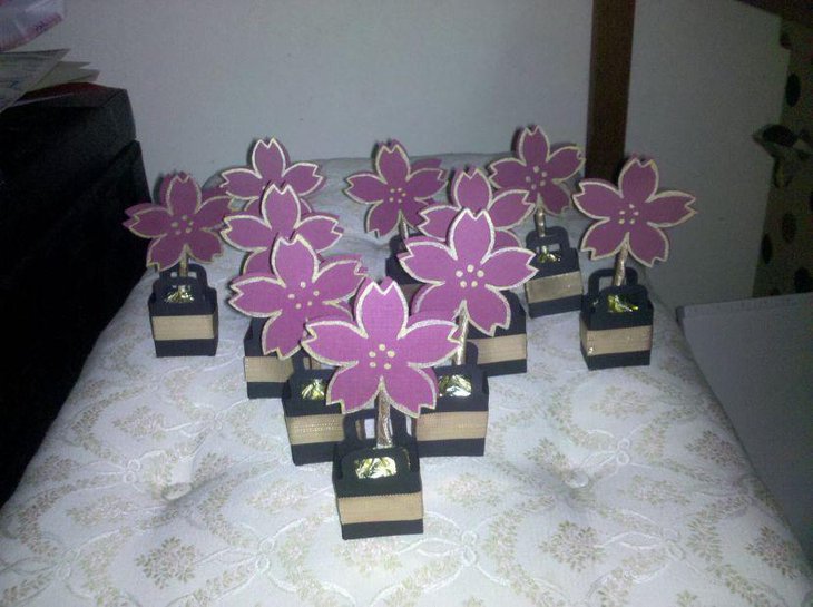 Beautiful floral retirement party favors