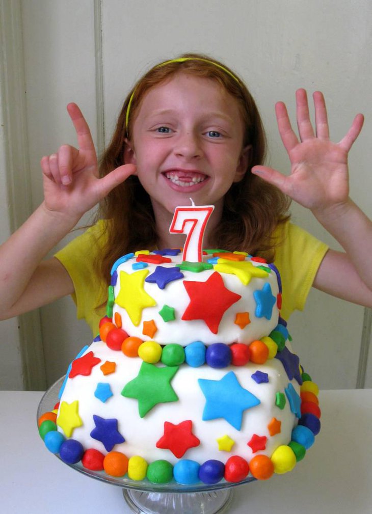 Beautiful Rainbow Fondant Cake