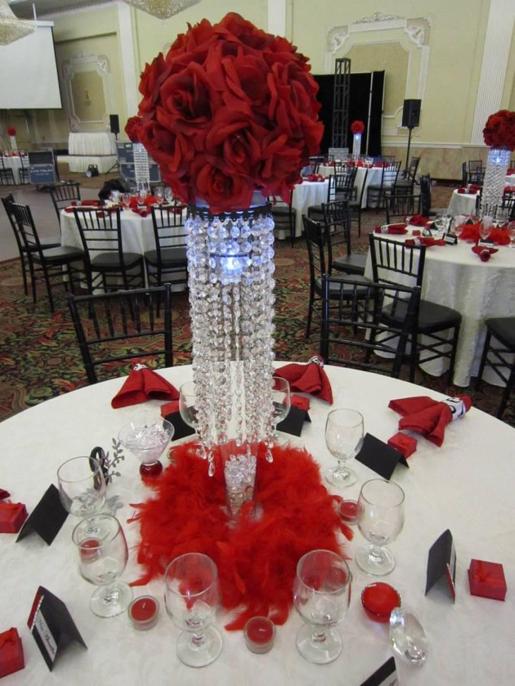 Beautiful Red Wedding Flower Centerpieces