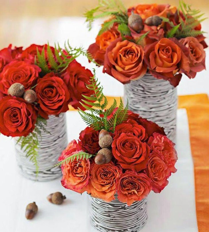 Bright Floral Acorn Table Centerpiece