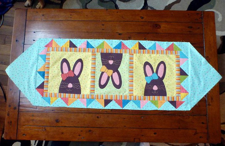 Bunny Blue and Colorful Easter Runner Ideas