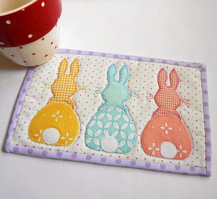 Bunny Yellow Blue and Red Easter Runner Ideas