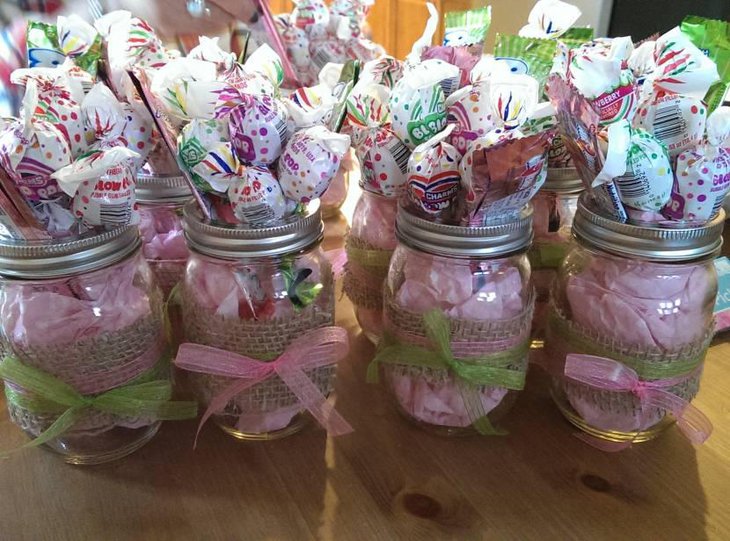 Candies For Baby Shower In Mason Jars
