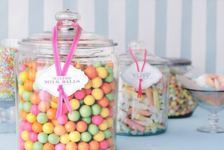 Candies In Mason Jars For Buffet Tables