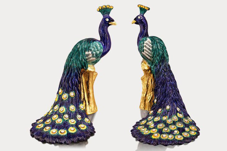 Ceramic couple peacock centerpieces