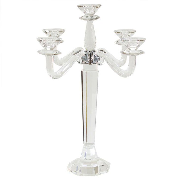 Cheap glass crystal candelabra centerpiece