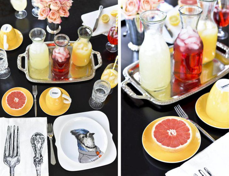 Citrus spring table decor