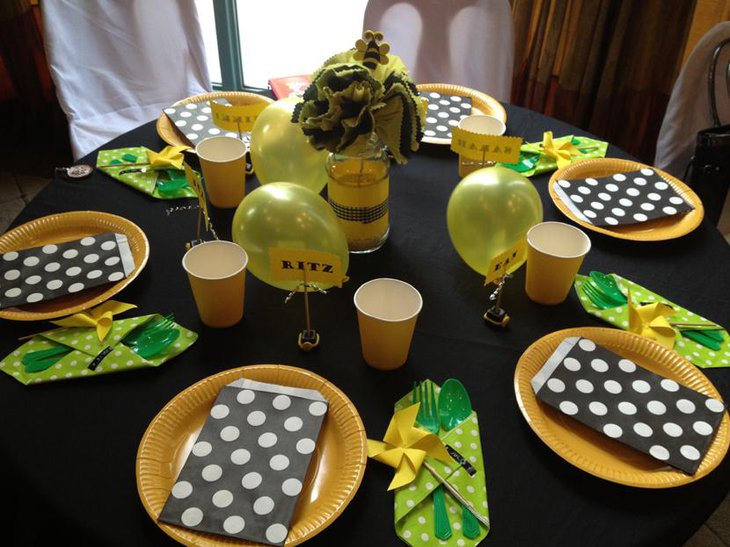 Classy Bee Themed Baby Shower Table Set Up