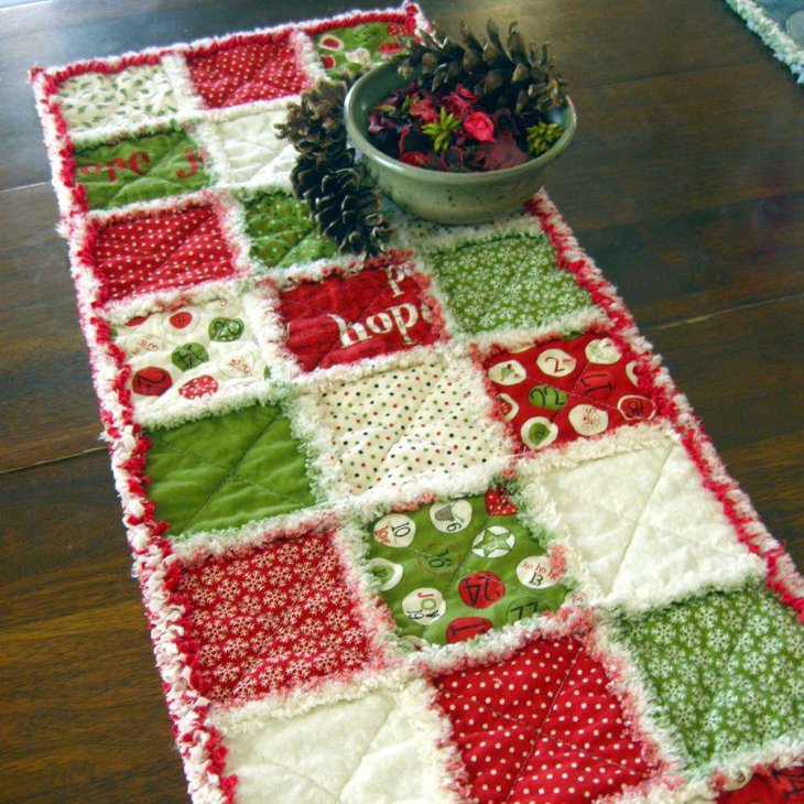 Colourful Christmas table runner