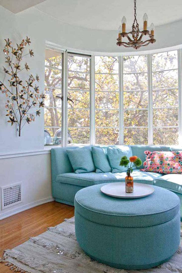 Cool Coffee Table and Ottoman in Blue