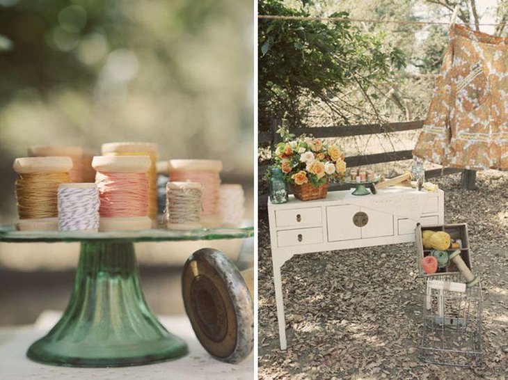 Cool DIY Thread Spools As Wedding Table Centerpiece