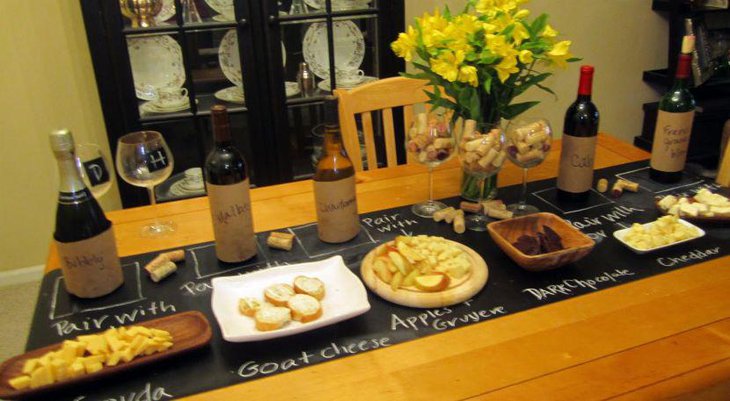 Creative chalkboard table runner