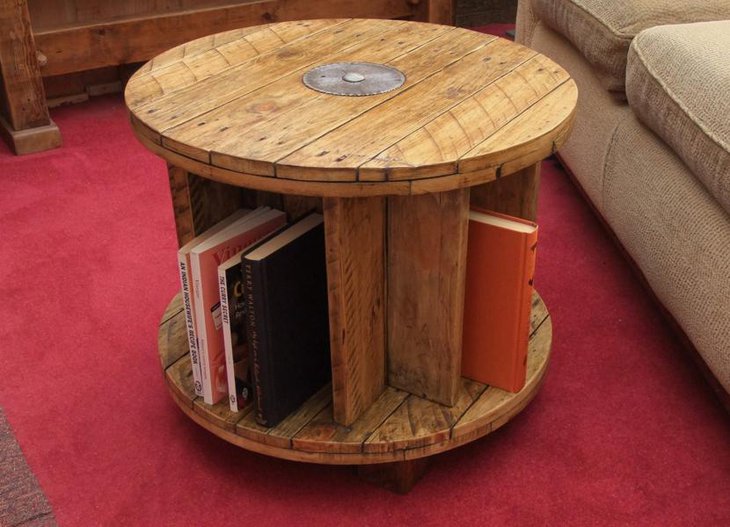 Creative Wooden Log Spool DIY Coffee Table