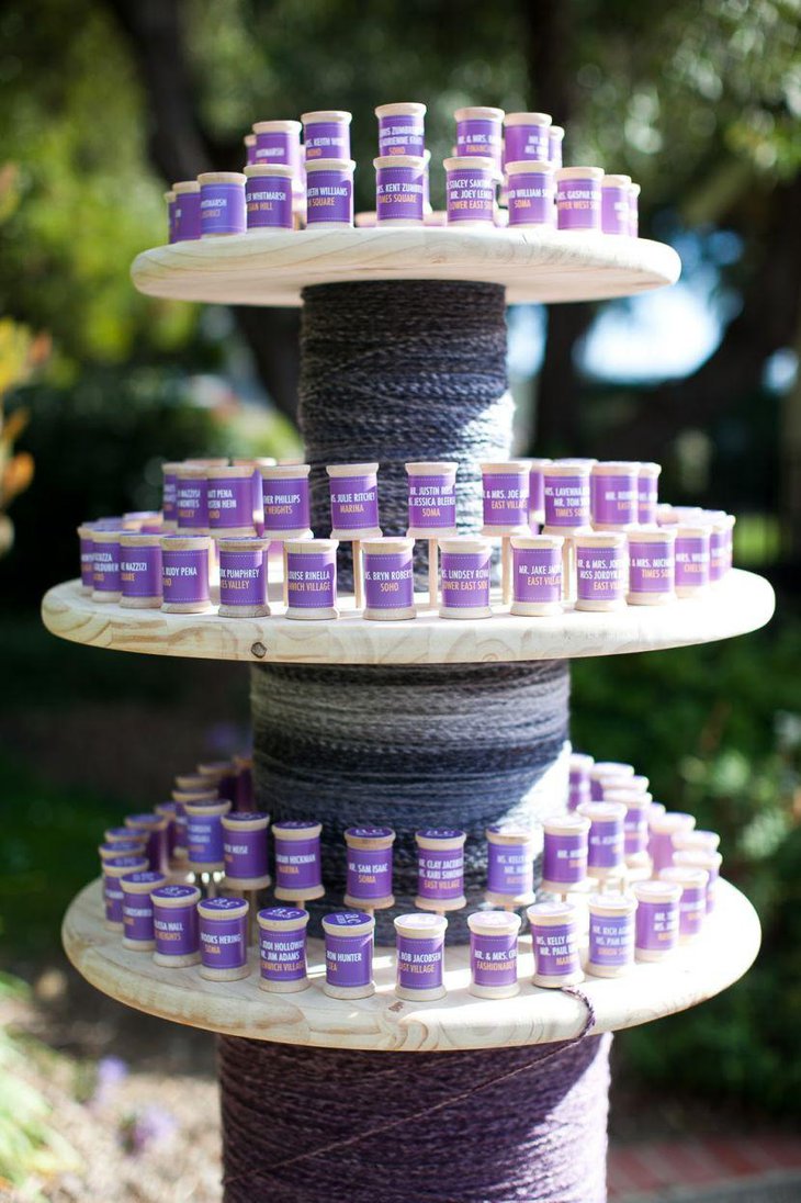 Customised DIY Spool Wedding Table Centerpiece