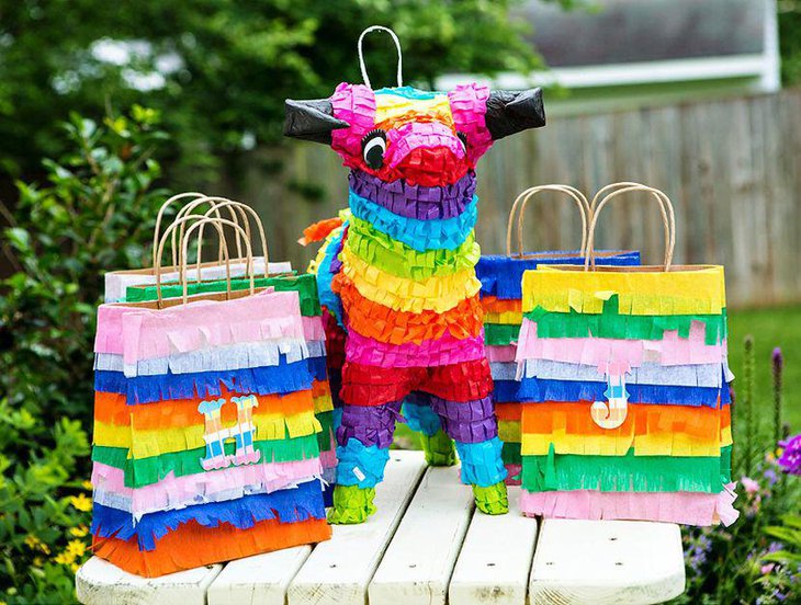 Cute and colourful pinata and bags