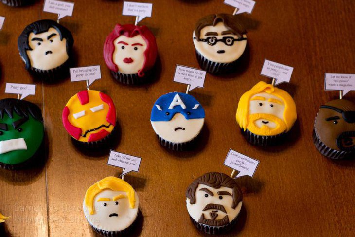 Cute Avengers cupcakes for kids party