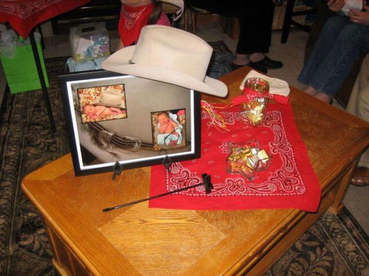 Cute cowboy theme for boy baby shower