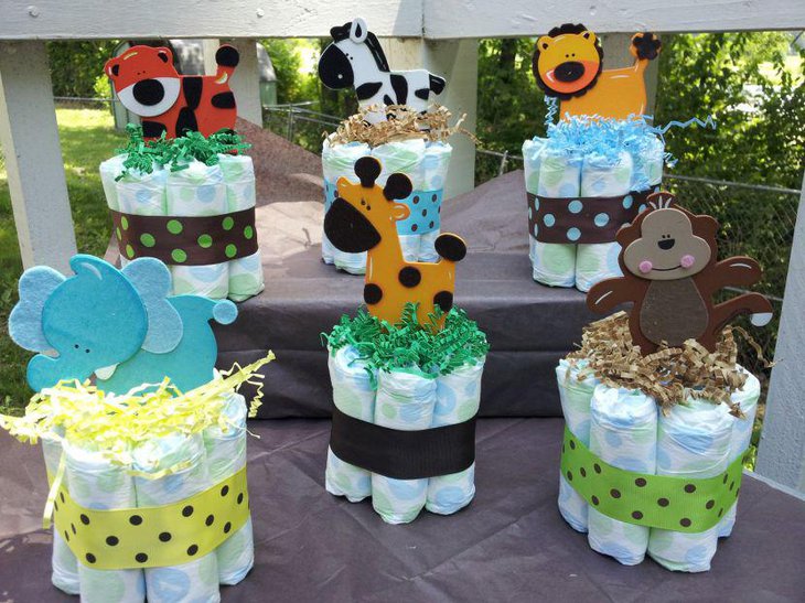 Cute DIY jungle themed boy baby shower decorations