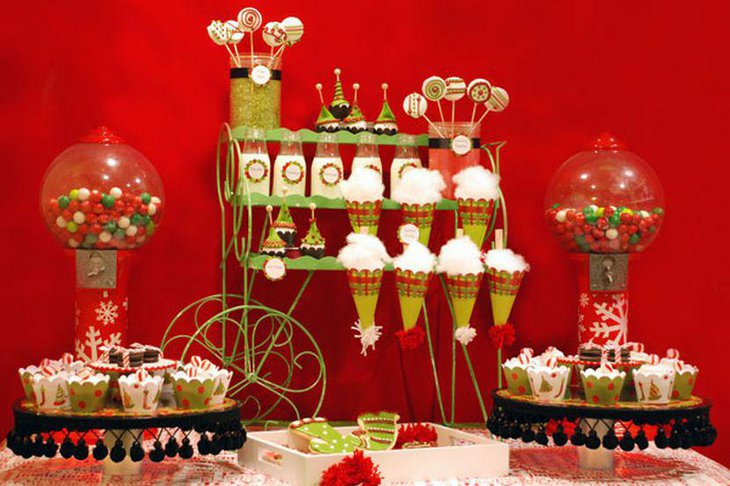 Cute DIY kids Christmas dessert table