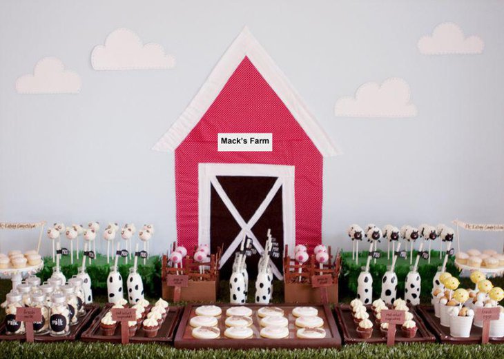 Cute farm yard dessert table design