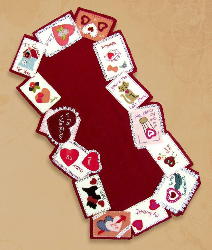 Cute heart table runner for Valentines day
