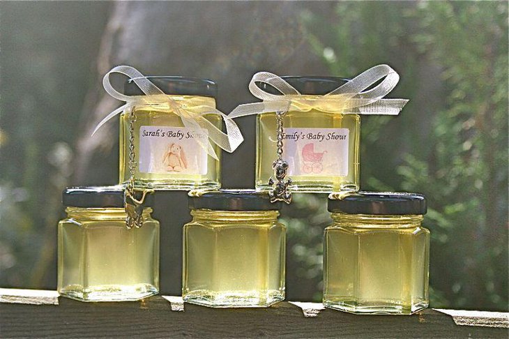 Cute honey pot baby shower favors