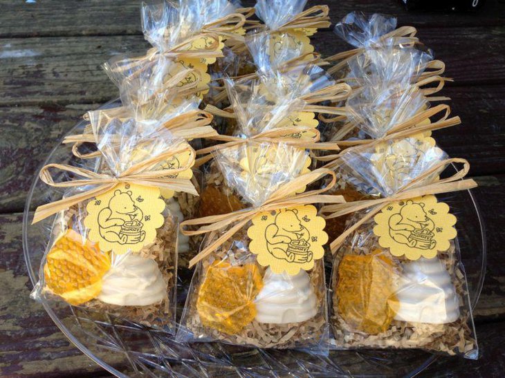 Cute honeycomb soap favors for Winnie The Pooh baby shower