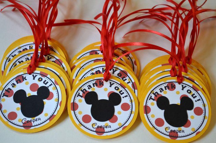 Cute Mickey Mouse birthday party favor tags