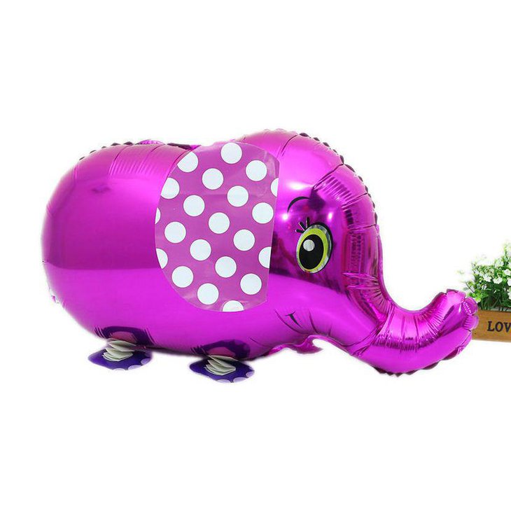 Cute purple elephant foil balloon for party table decoration