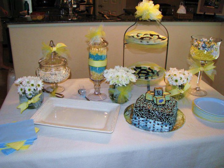 Cute retirement sweets table decor with flowers 2