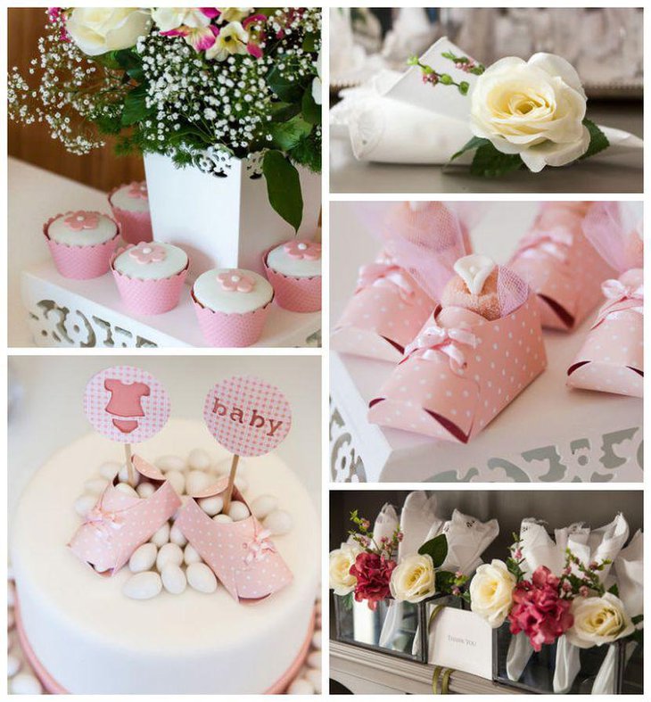 Cute spring girl baby shower decor idea