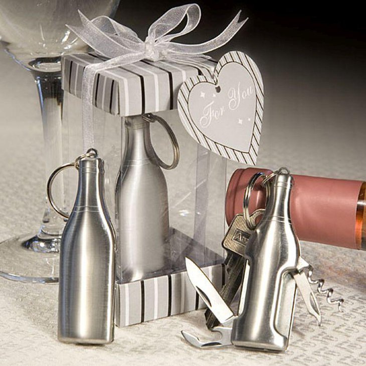 Cute wine bottle favors decoration for adult birthday party table