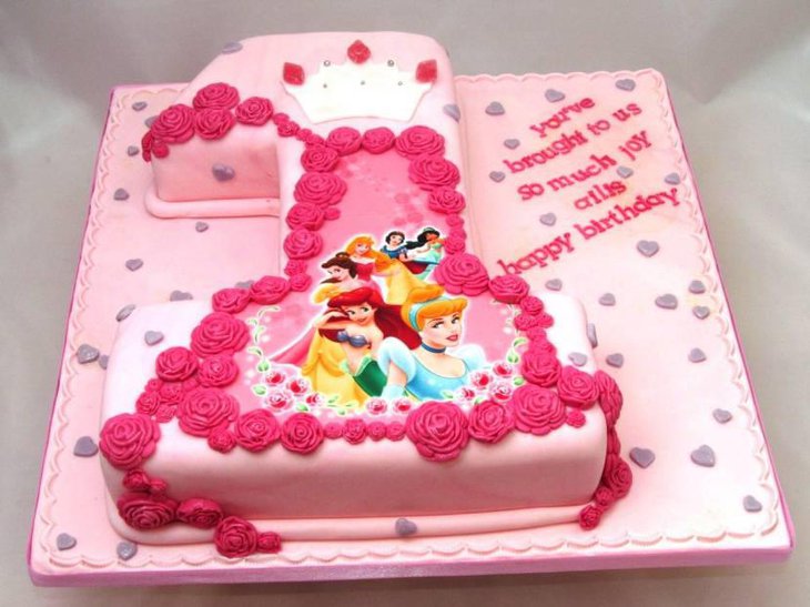 Disney Princess 1st Birthday Cake