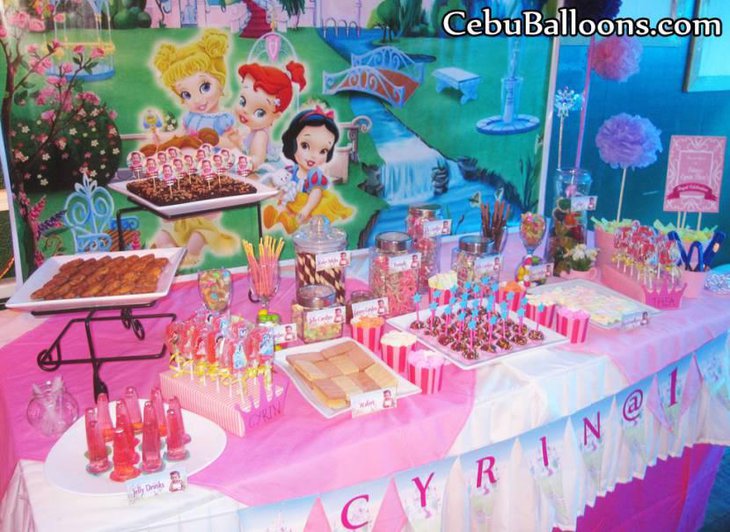 Disney Princess Theme Dessert Buffet Table