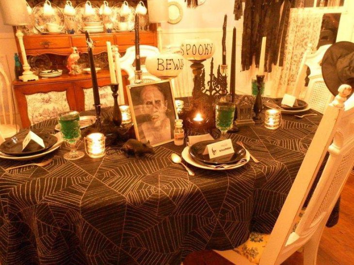 DIY black and white candles displayed on the table