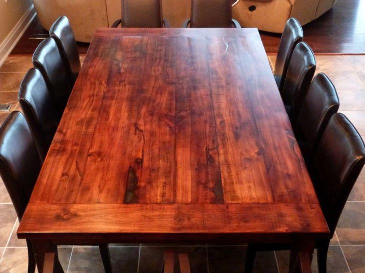 DIY dining room table with reclaimed wood