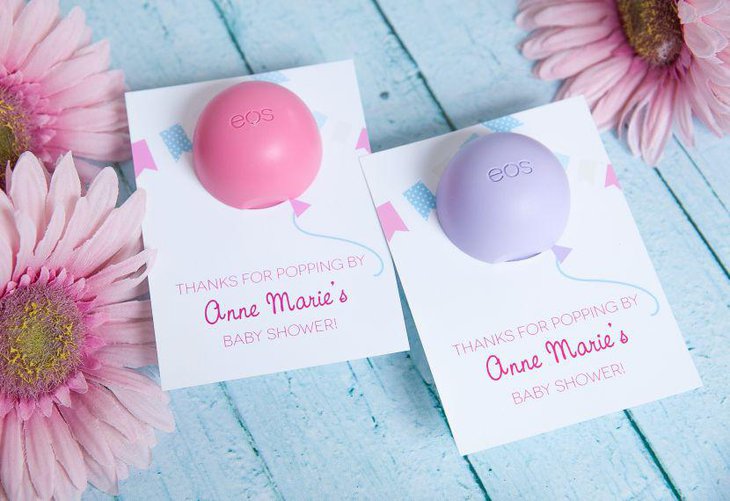 DIY Eos lip balm baby shower favors