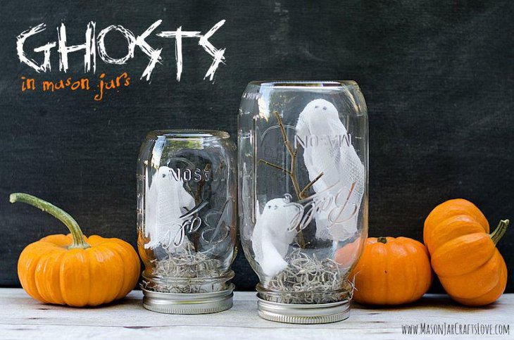 DIY ghost mason jar decor