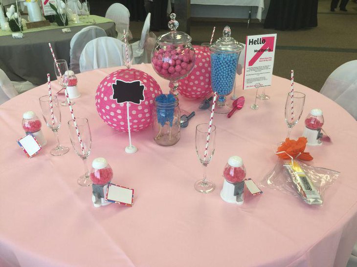 DIY Gumball Wedding Table Centerpiece Idea