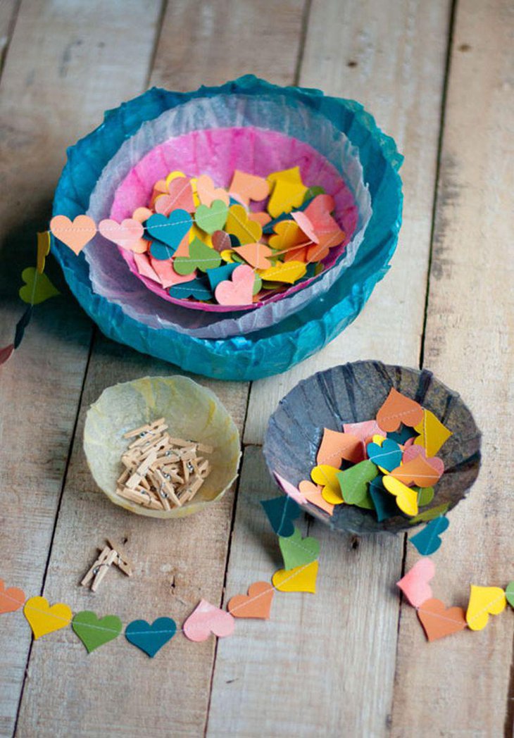 DIY Paper Bowl Decor On Birthday Table