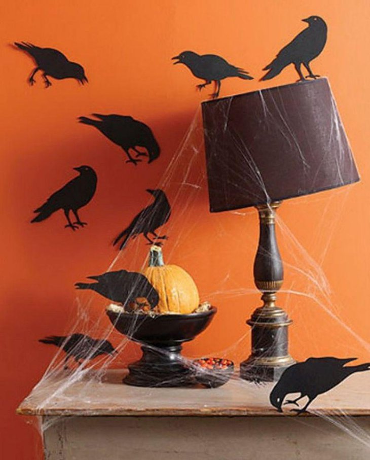DIY ravens and black lampshade