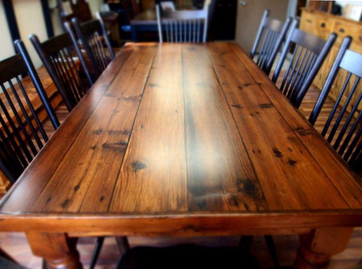DIY reclaimed barn wood kitchen dining table
