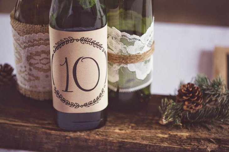 DIY Rustic Wine Bottle Wedding Centerpieces